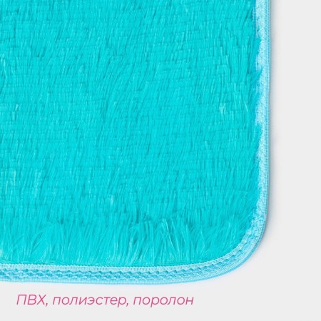 Fluffing shaft rug, 50 × 80 cm, azure color-1