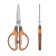 Scissors 16.5 cm, Erichkrause Protector, reinforced, with a cover, gray-orange