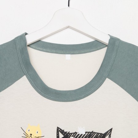Female set (T -shirt, Bridges), green color, size 56-6