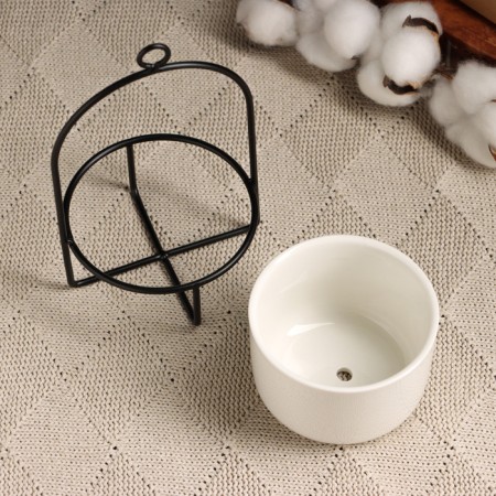 Suspended pot "minimalist" black, 9x9x17cm-3