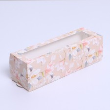 Box for Makarun, confectionery packaging, “Flower”, 18 x 5.5 x 5.5 cm