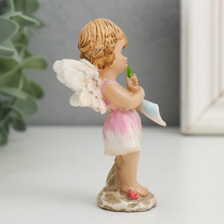 Souvenir Polystone "Angel -musician - Flowers game" MIX 3.5x4.5x9 cm-3