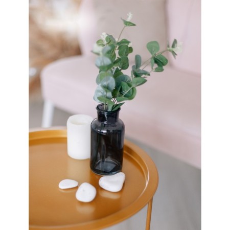 Flower composition "Eucalypt" in a bottle vase, green color / chocolate-7