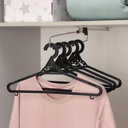 Set of hangers for clothing, size 46-48, 5 pcs, black color