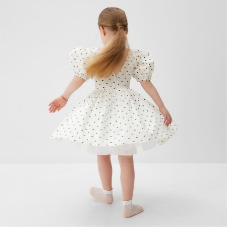 Платье нарядное детское MINAKU: PartyDress, цвет белый, рост 122 см-4