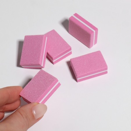 Batf sandpaper for nails, set 50 pcs, double -sided, 3.5 × 2.5 cm, pink color-4