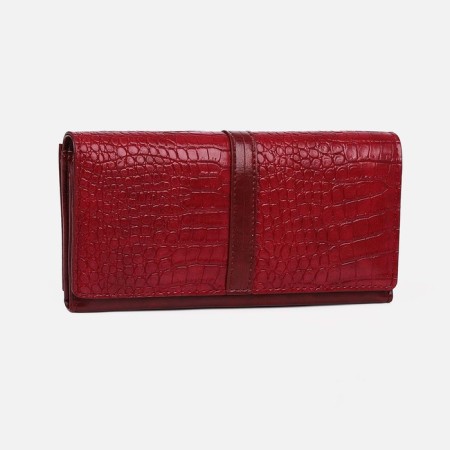 Women's wallet on magnets, burgundy color