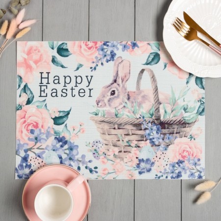 Napkin on the table of the "Easter" (bunny in a basket) PVC 40x29 cm