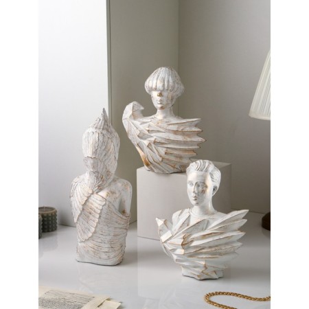 Set of figures "Woman Warrior", polystone, 42 cm, 3 pcs, white color