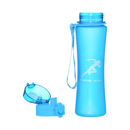 Water bottle, 600 ml, "movement - life", with a drinker, blue-3