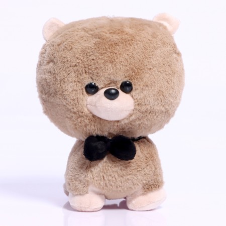 Soft toy "Dog" with a butterfly, 22 cm, beige color-5