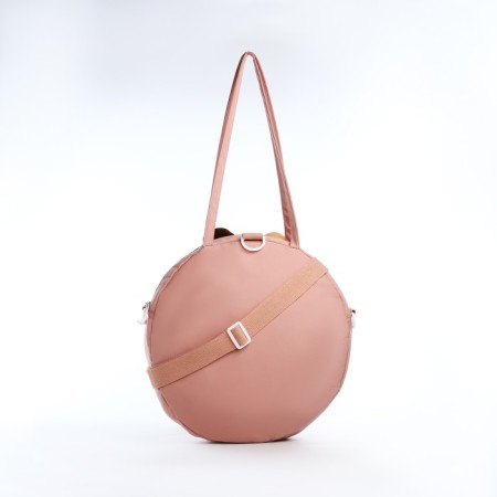 Youth bag with a zipper, pink color-4