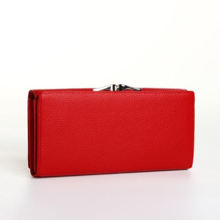 Women's wallet on magnet, red color-1