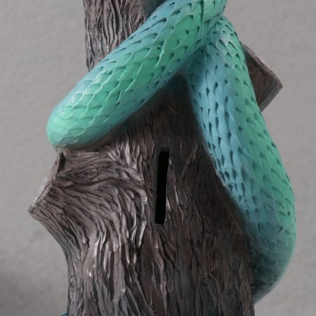 New Year's piggy bank "Snake on the stump" 33 x 14 x 15 cm.-5
