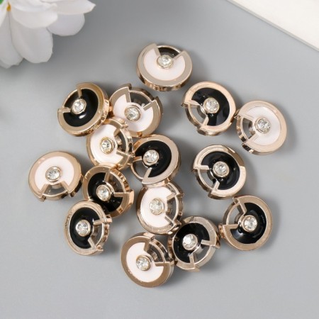 Buttons plastic for creativity on the leg "Circle, compass. Stone" set 15 pcs mix 1.5x1.5 cm 94135