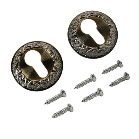 Decorative overlay Allur Art-R3 AB (K3200), for the cylinder mechanism, ancient bronze 1024-1