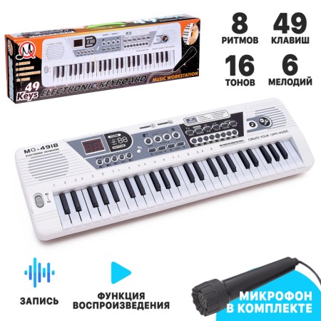 Synthesizer "Musician" with a microphone, 49 keys, works on a network and from batteries