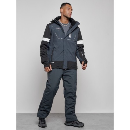 Male winter ski costume, size 48, dark gray color-2