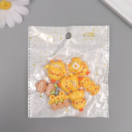 Decor for creativity plastic "Chickens" Assorted set 7 pcs 2x2x1 cm-3