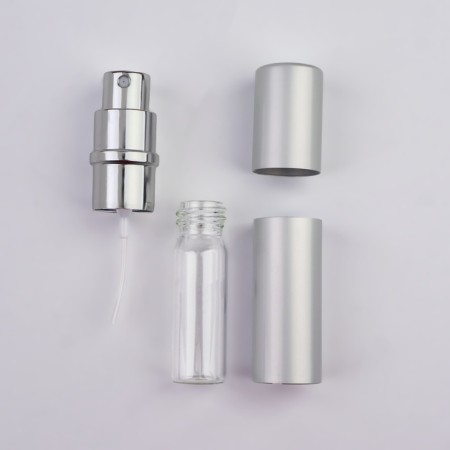 Perfume bottle, with a spray, 10 ml, silver color-11