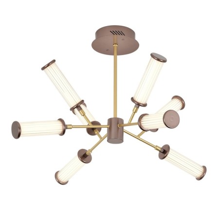 Chandelier G61247/8MGD+BR, LED 8x9W 3000k, 7200lm, matte gold, brown color