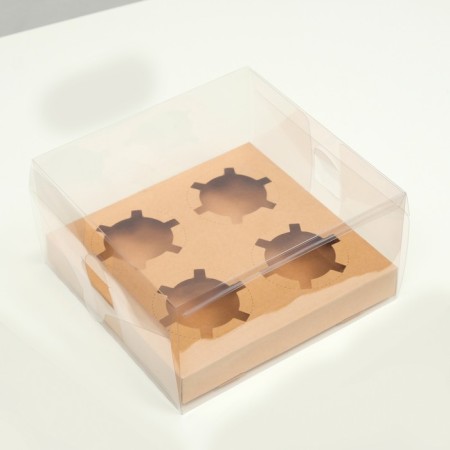 Box for 4 cupcakes, craft, 18.5 × 18 × 10 cm-1