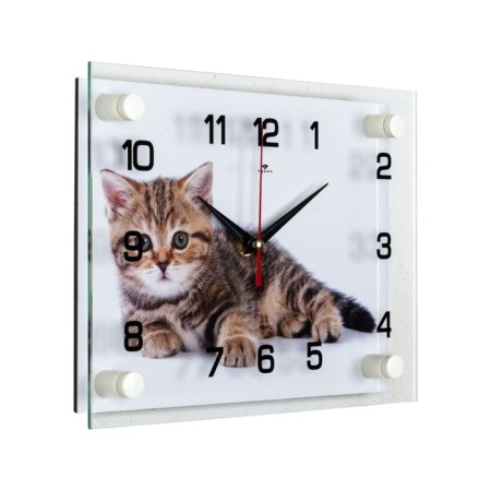 Watching clock, interior "kitten", silent, 20 x 26 cm-1