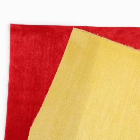 Locum for needlework artificial fur, set 2 species 40x40 cm, red, yellow-3