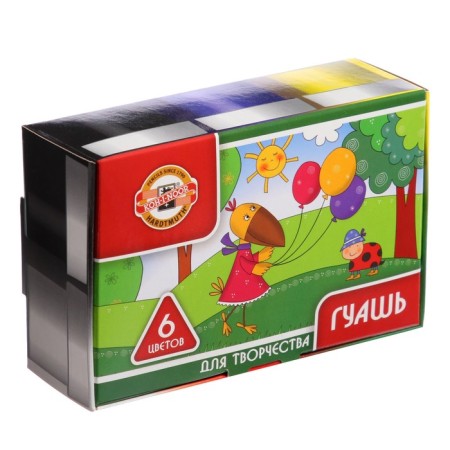 Gouache 6 colors x 25 ml, koh-i-noor, in a cardboard box-3