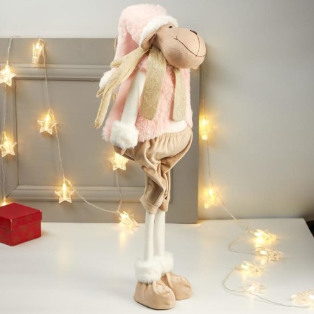 Interior doll "Losik in pink fur vestar" 85x15x27 cm-1