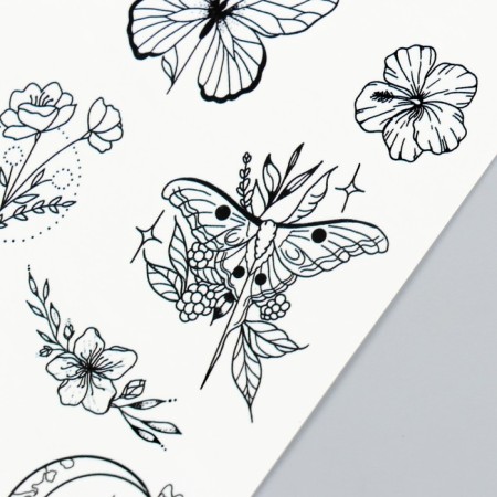 Black Black Tattoo “Blacks and Plants” 19x9.5 cm-2