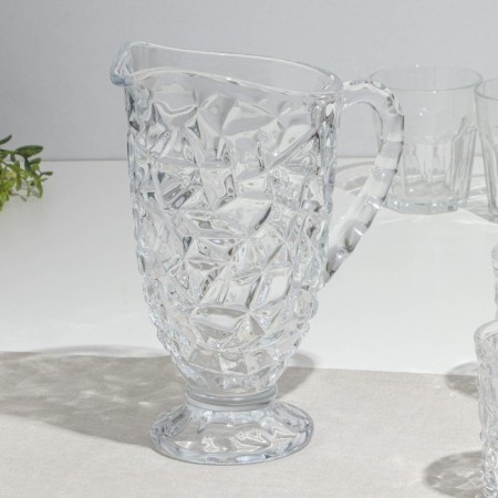 Drinking set, glass, 7 items: jug 1.2 l, 6 glasses 270 ml-1
