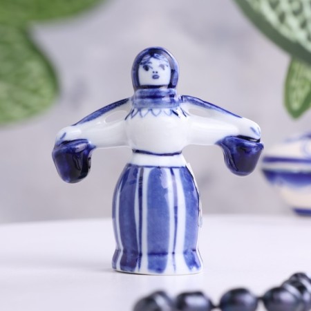 Souvenir "Woman with a rocker", 6.5 cm, gzhel-1