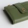 Women's wallet on the button, green color