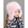 Children's fur cap, size 52, pink color