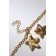Set 2 objects: earrings, necklace "flowers" trio, milk color in gold, 45 cm