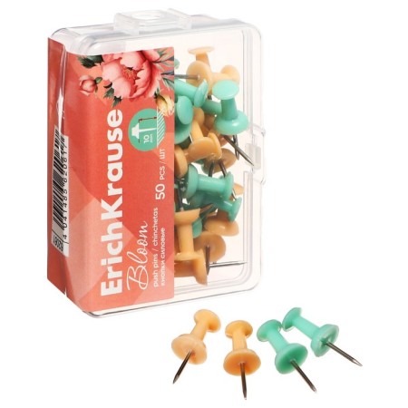 Power buttons Erichkrause "Pastel Bloom", 50 pieces, mix, in a plastic box