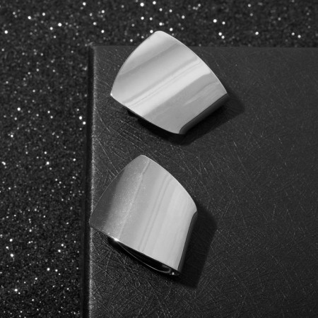 Earrings Metal "Geometry" Inversion, Color silver-1