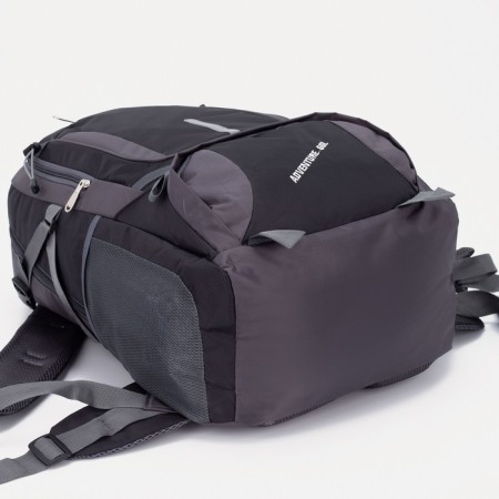 Tourist backpack on lightning with extension, 2 departments, 4 pockets, black color-2