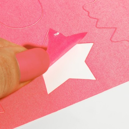 A set of curly patterns Assorted, adhesive, sheet 24.5 × 14.5 cm, 18 pcs, pink color-2