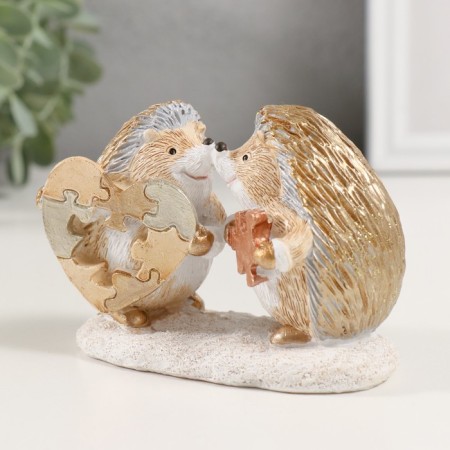 Souvenir Polystone "The Hedgehogs Found Found each other" 10.5x5x7.5 cm-3