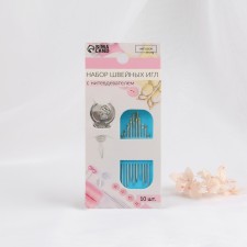 Sewing needles, d = 0.5 - 0.7 mm, 4.3 / 4.5 / 4.7 / 5.3 cm, with a golden ear, 10 pcs, with a threaded