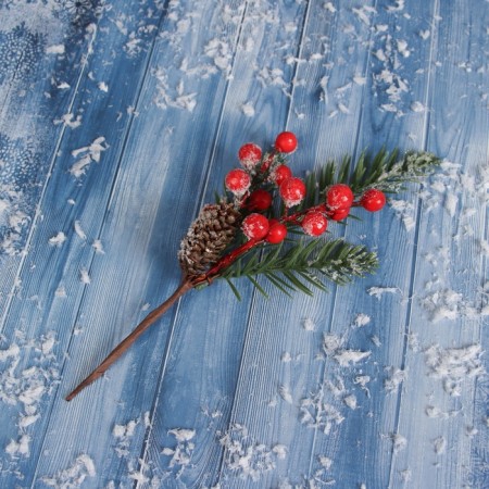 Decor "Winter Dreams" Branch with a bump, 22 cm-2