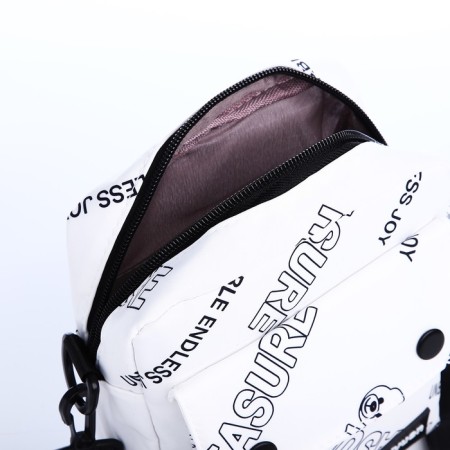 Youth bag with lightning, external pocket, white color-4