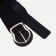 Women's belt, width 8 cm, elastic band, metal buckle, black color
