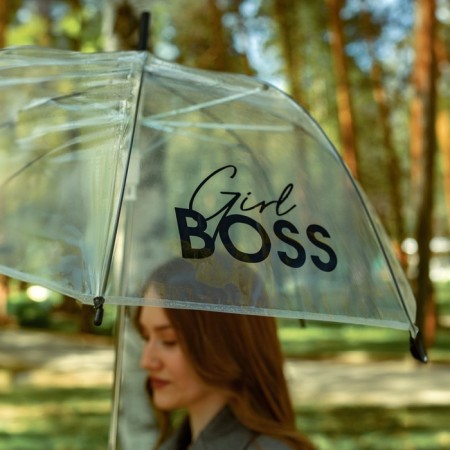 Umbrella women's dome Girl Boss, 8 spokes, D = 88 cm, transparent-5