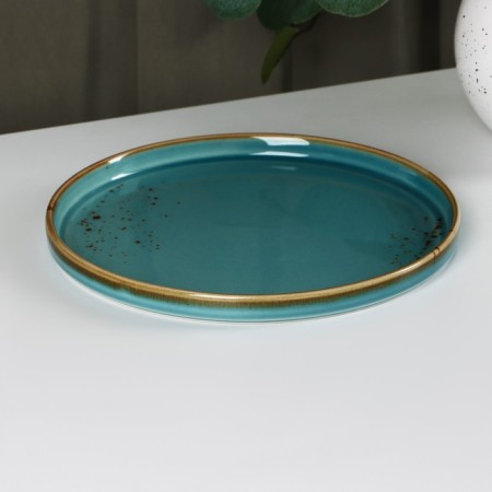 Porcelain plate with a magistro "Cerera" side, d = 20 cm, blue color-1
