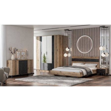 Tumbling bedside omega 4, 450x364x357, oak drawn/ stone Pietra Black-2