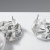 Earrings with pearls "Nephas", white color in silver
