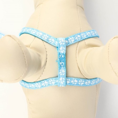 The set of stitched "paws", leash 120 x 1 cm, OG 23-35 cm, blue-4